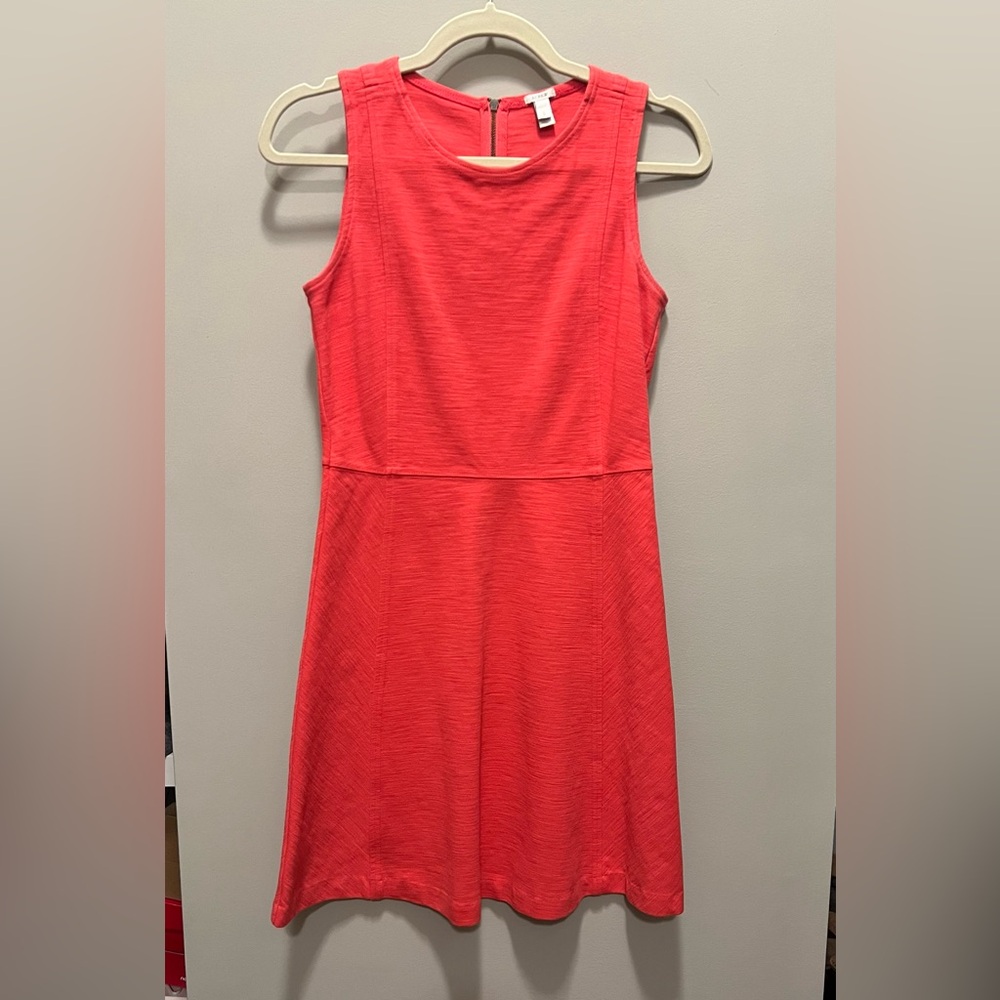 J. Crew coral fit and flare dress